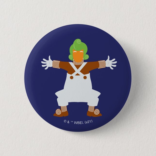 Oompa Loompa Arms Out 2 Inch Round Button (Front)