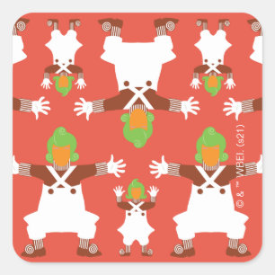 Oompa Loompa Dancing Pattern Square Sticker