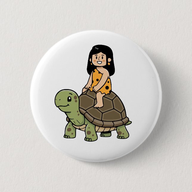 Oona and the Tortoise 2 Inch Round Button (Front)