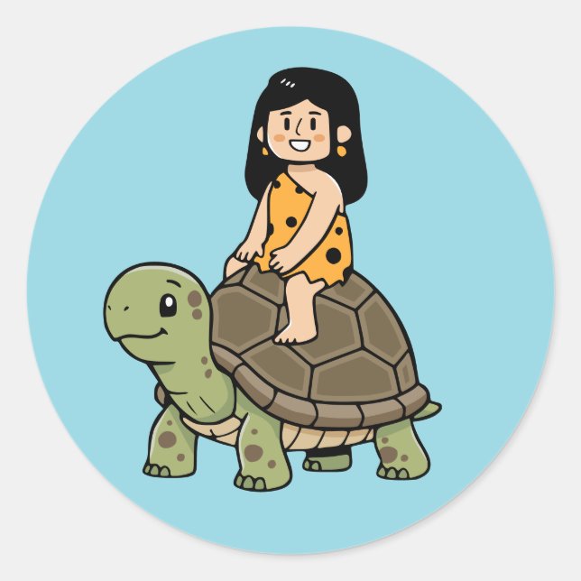 Oona and the Tortoise Classic Round Sticker (Front)