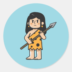 Oona Cave woman Classic Round Sticker