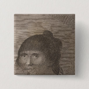Oonalashka woman, Alaska 2 Inch Square Button