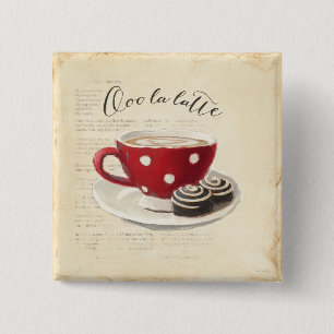 Ooo La Latte 2 Inch Square Button