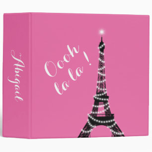 Oooh la la! Fuchsia Eiffel Tower Binder