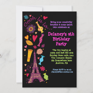 Oooh La La Paris Anniversaire Fête Invitation