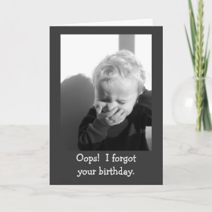 Oops Boy Belated Birthday Card Modèle