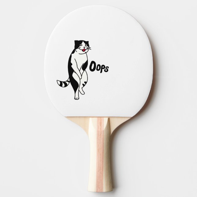 Oops cat ping pong paddle (Front)