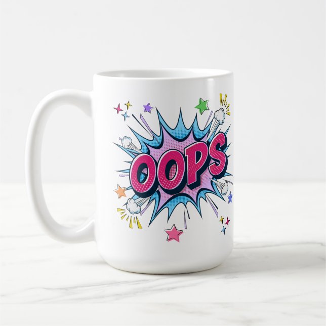 OOPS Comic Burst Coffee Mug (Left)
