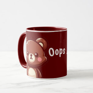 Oops Cute Teddy Bear – Kawaii Mug Design