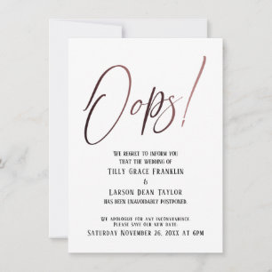 Oops! Funny Delayed Wedding Announcement