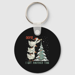 Oops I Got Another Tree Merry Goosemas Silly Goose Keychain