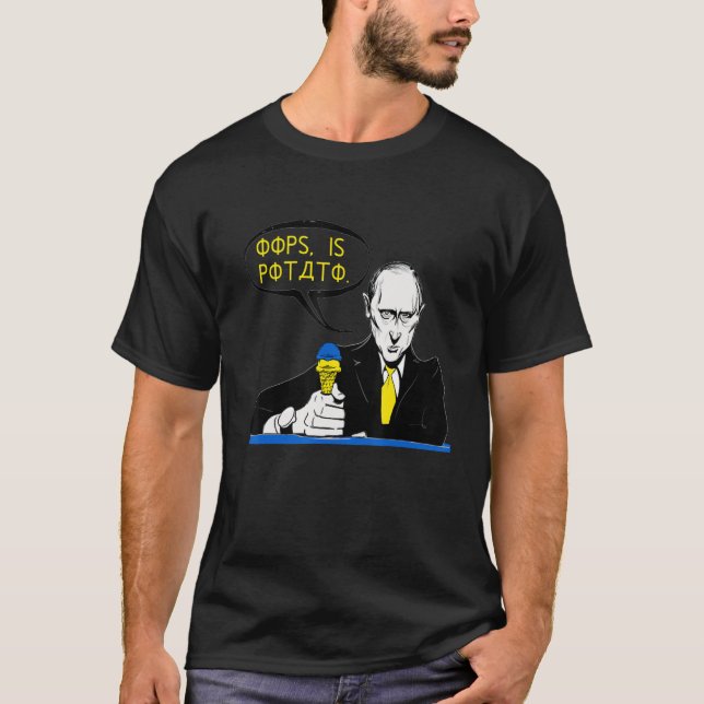 Oops Is Potato Joke Blue And Yellow Ice Cream T-Shirt (Front)