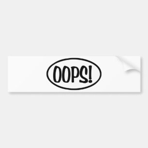 oops oval bumper sticker