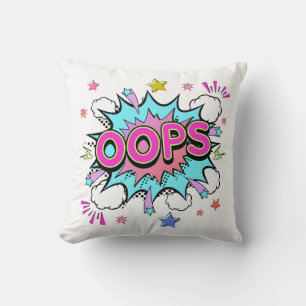 Oops Pop Art Explosion Throw Pillow