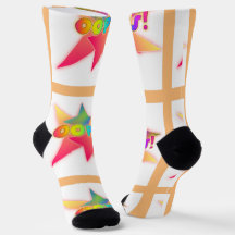 Oops! Quirky Comic Book Jargon Cabin Socks