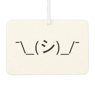 Oops Shrug Emoticon ¯\_(シ)_/¯ Japanese Kaomoji Air Freshener