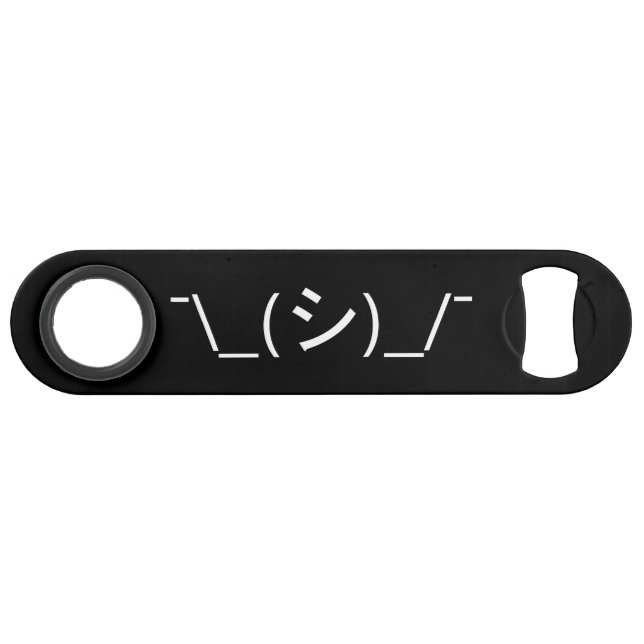 Oops Shrug Emoticon ¯\_(シ)_/¯ Japanese Kaomoji Bar Key (Front (Horizontal))