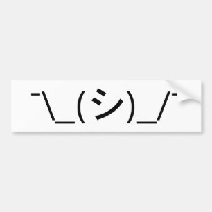 Oops Shrug Emoticon ¯\_(シ)_/¯ Japanese Kaomoji Bumper Sticker