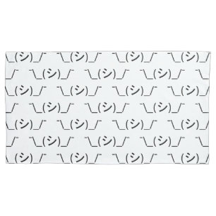 Oops Shrug Emoticon ¯\_(シ)_/¯ Japanese Kaomoji Pillowcase