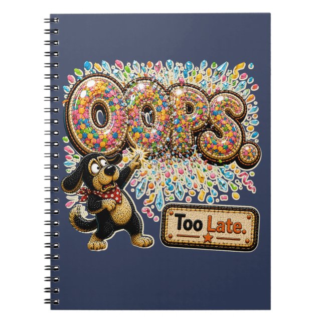 Oops Too Late Personalized Funny Sarcastic Notebook (Front)