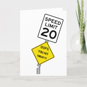Oops You Hit 20 drôle 20e anniversaire carte