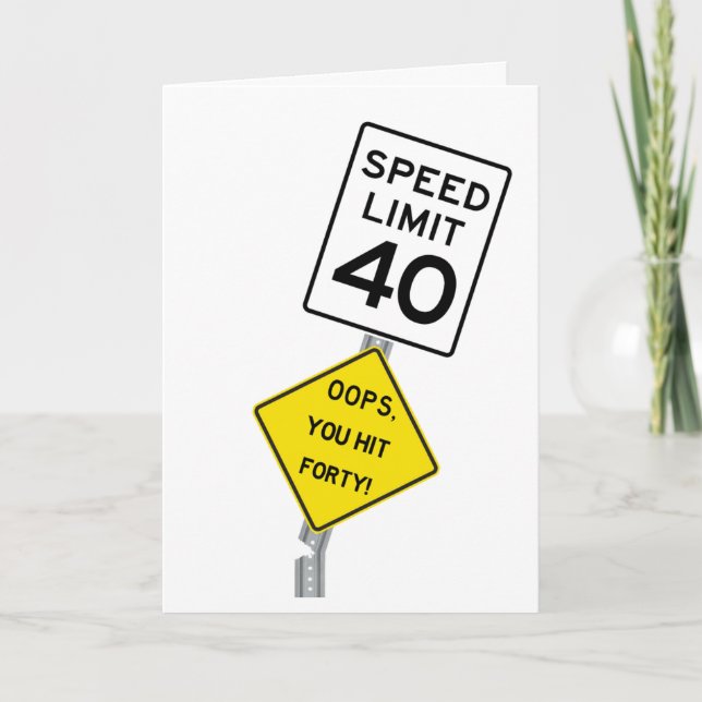 Oops You Hit 40 drôle 40e anniversaire carte (Devant)