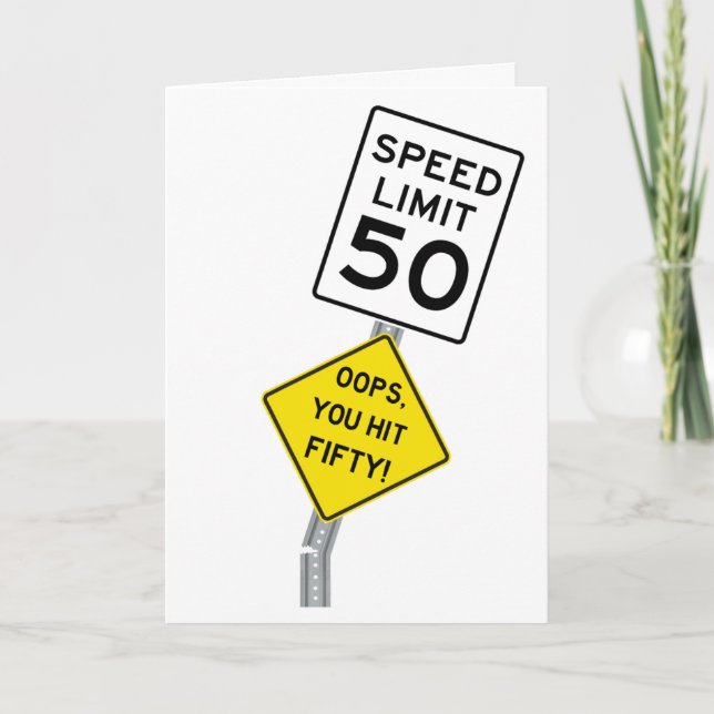 Oops You Hit 50 drôle 50e anniversaire carte (Devant)