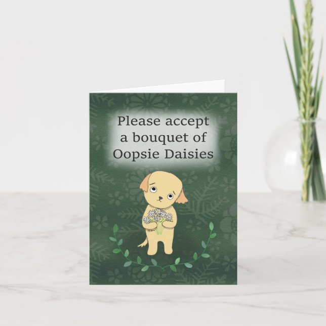 Oopsie Daisies Lighthearted Cute Puppy Apologies  Card (Front)