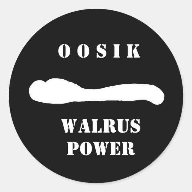 oosik walrus rep classic round sticker (Front)