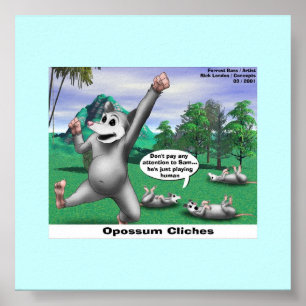 Oossum Jouer à Dead Cartoon Drôle Poster
