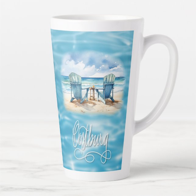 Oostburg Beach (matching journal available) Latte Mug (Right)