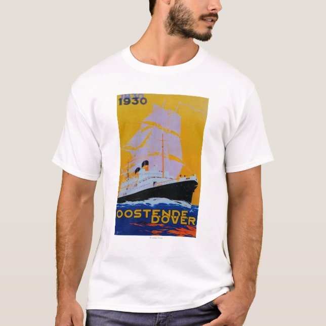 Oostende Dover Vintage PosterEurope T-Shirt (Front)