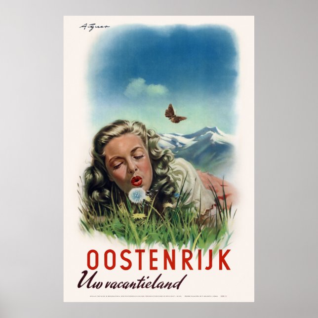 Oostenrijk Un vacantieland Autriche Poster vintage (Devant)