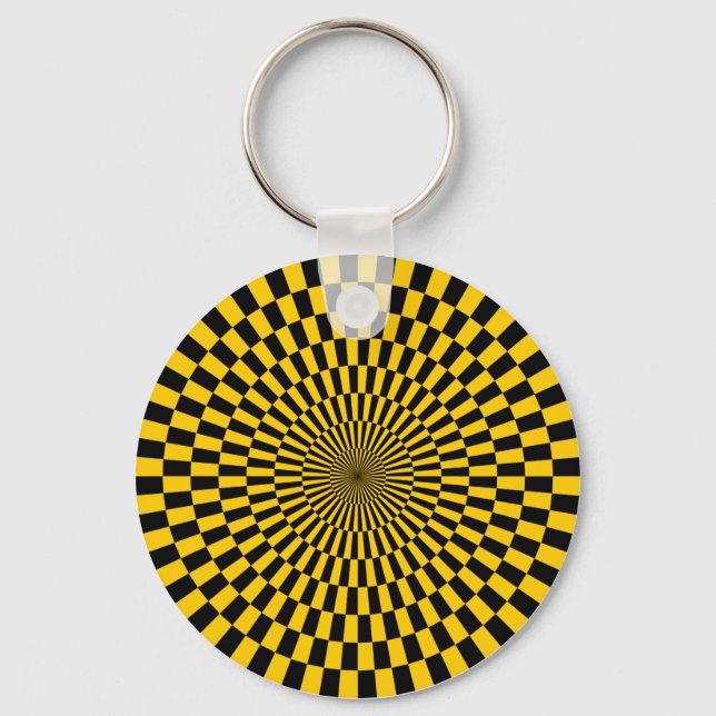 Op Art - Amber and Black Keychain (Front)