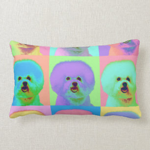Op Art - Bichon Frise - Cody Lumbar Pillow