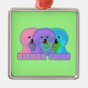 Op Art - Bichon Frise - Cody Metal Ornament
