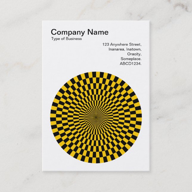 Op Art - Black and Amber Business Card (Front)