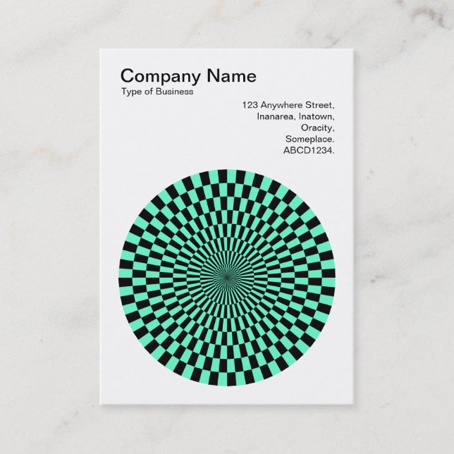 Op Art - Black and Turquoise Business Card (Front)