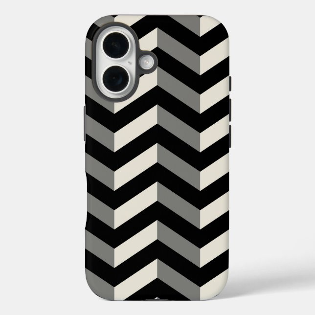 Op Art Black and White Chevron Pattern Case-Mate iPhone Case (Back)
