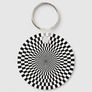 Op Art - Black and White Keychain