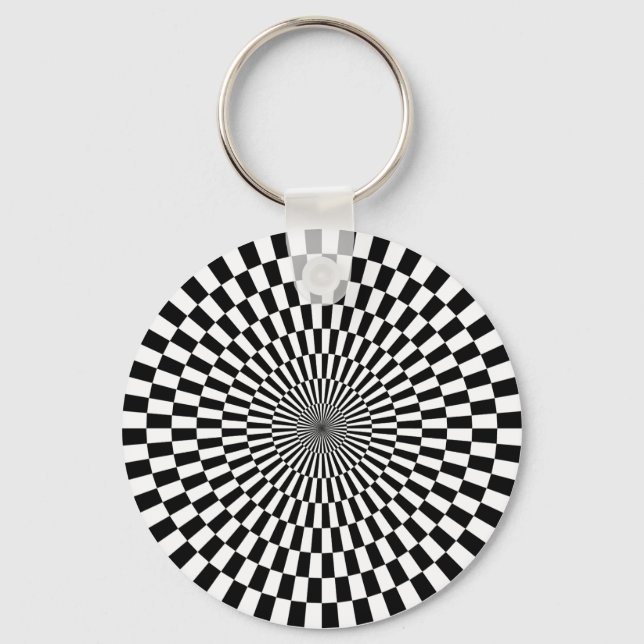 Op Art - Black and White Keychain (Front)