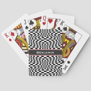 Op Art Checks Playing Cards