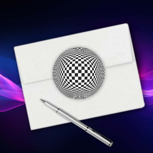 Op Art Classic Round Sticker