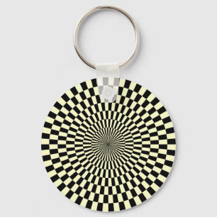 Op Art - Cream and Black Keychain