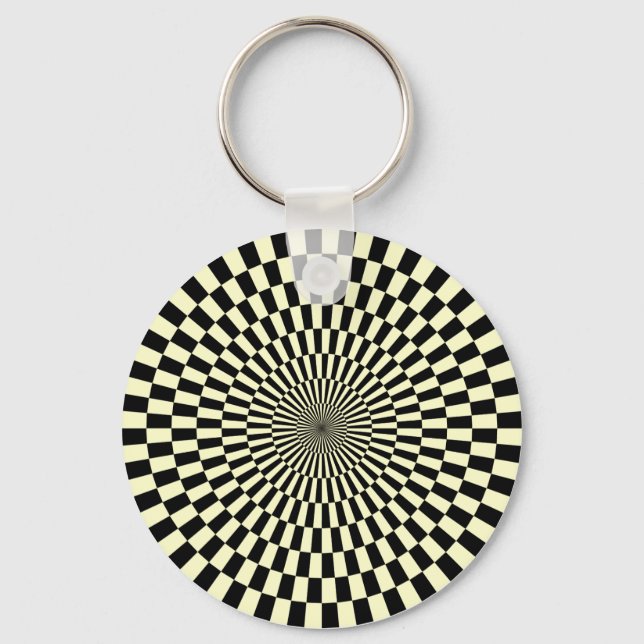 Op Art - Cream and Black Keychain (Front)