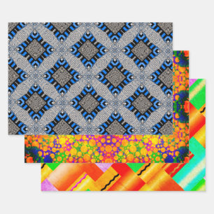Op Art, Dots, and Deco Sampler Wrapping Paper Sheet