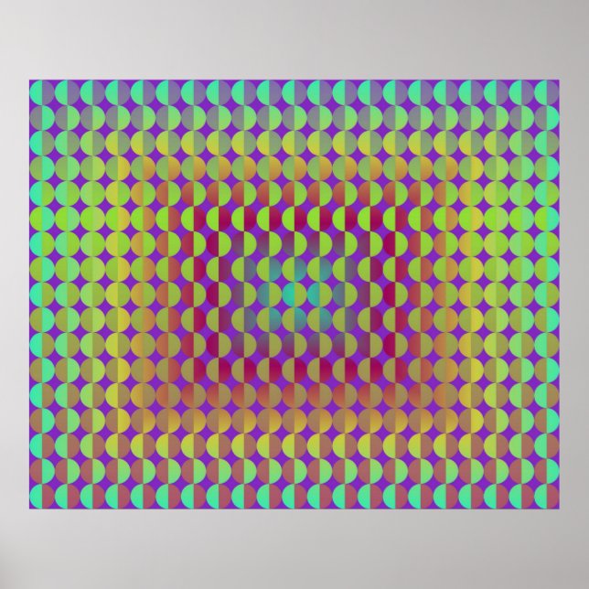 Op Art Facing Each Other Gradient Poster (Front)