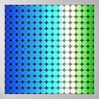 Op Art Gradient Polka Dots Blue Green White