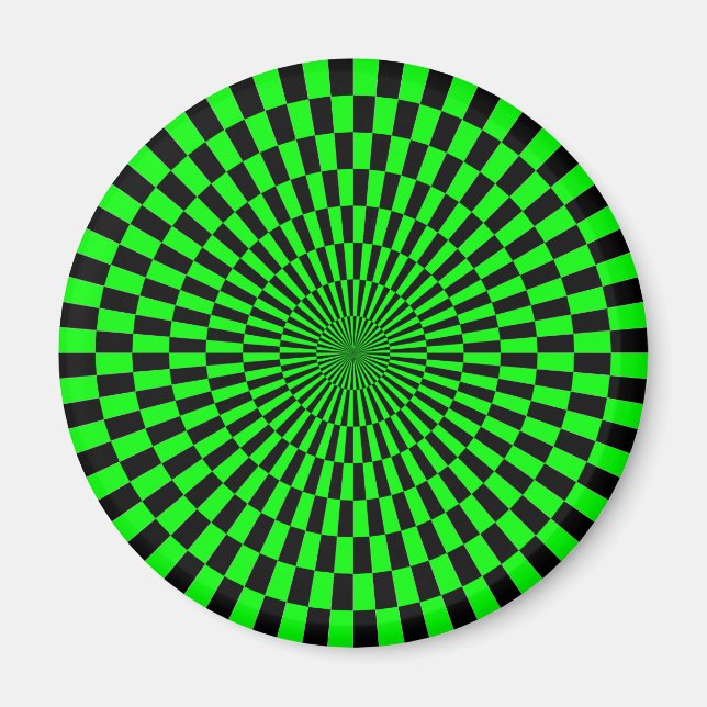 Op Art - Green and Black Magnet (Front)
