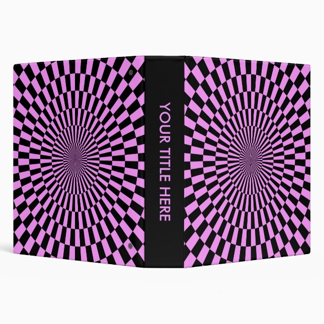 Op Art - Light Violet and Black (1.5ins) Binder (Background)